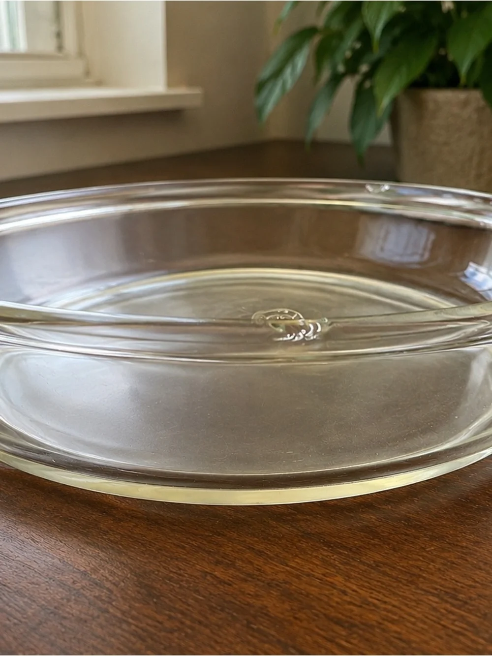 Vintage PYREX 023 Clear Glass 1.5 Qt Round Casserole Baking Dish USA Small Chip